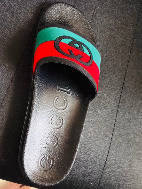 Gucci Black Interlocking G Slip-On Sandals main image 5